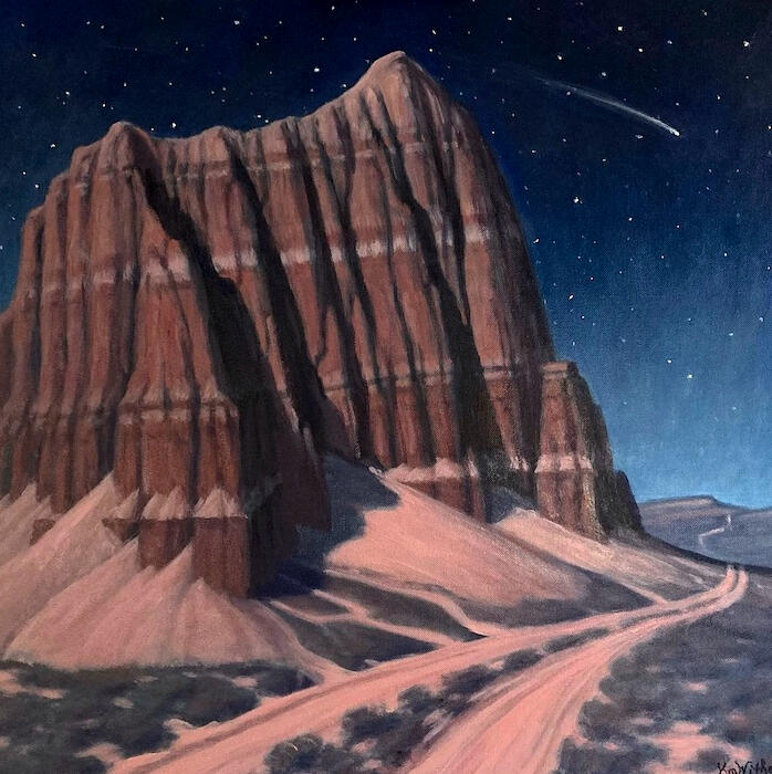 midnight glow - cathedral valley capitol reef - temple of the moon cathedral valley capitol reef national park utah landscape painting