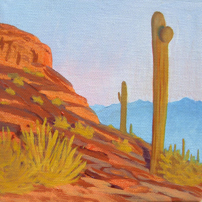 Arizona high - saguaros in Arizona arizona landscape painting saguaros