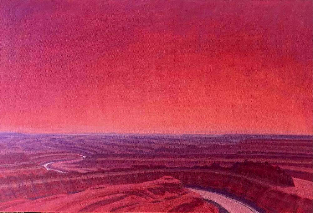 canyonlands - magenta mood - dead horse point utah dusk over canyonlands - dead horse point utah