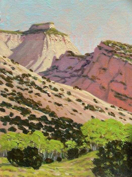 escalante utah - plein air painting rock formations escalante utah plein air oil painting - utah landscape art