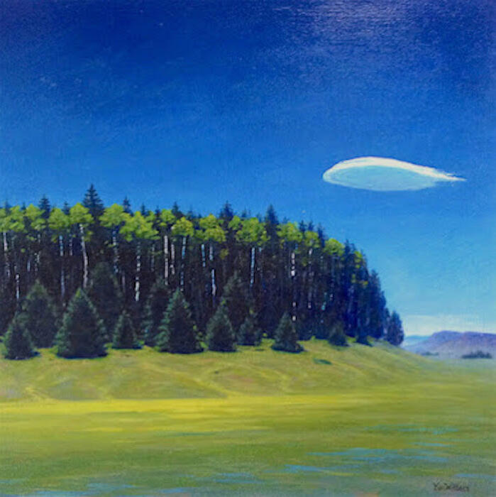 lake powell fan formations - landscape painting - kate withers over lake powell - fan rock formations - landscape painting